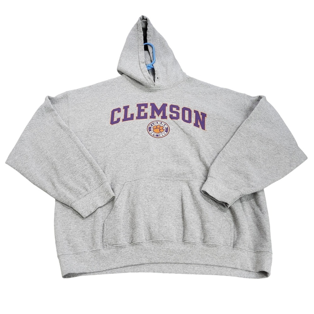 Clemson Tigers Sweatshirt Mens XL Gray NCAA Football Campus Colors Hoodie